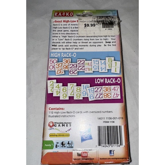 High-Low Rack-O Line 'Em Up & Score Card Game By Hasbro 2011 Complete - Picture 2 of 8